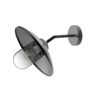 XANLITE Φωτιστικό τοίχου βιομηχανικό μαύρο LED IP44, βάση E27, 60W max