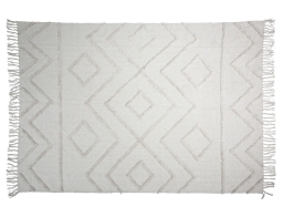 Χαλί Ορθογώνιο με Κρόσσια από Βαμβάκι, με διαστάσεις 120x180cm - Σε ανοιχτές αποχρώσεις
