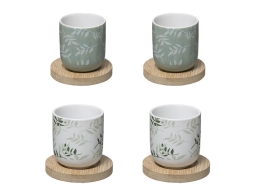 Secret de Gourmet Σετ Κούπες & Ξύλινη Βάση Green Harmony με χωρητικότητα 130ml - 8 τεμάχια