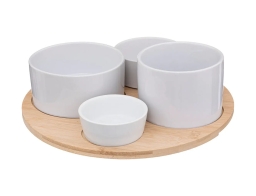 Secret de Gourmet Σετ Σερβιρίσματος με 4 μπωλ και δίσκο - 5 τεμάχια