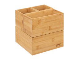 Σετ Κουτί Οργάνωσης Make up 5five από Ξύλο Bamboo - Απόχρωση Ξύλου - 4 τεμάχια