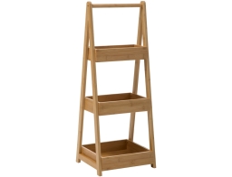 5Five Επιδαπέδια Ραφιέρα Μπάνιου με 3 ράφια - Ξύλο Bamboo - 30x25.5x78cm - Απόχρωση Ξύλου