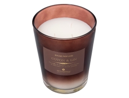 Αρωματικό κερί Alma Αtmosphera με διάρκεια καύσης 100 ώρες, άρωμα Cotton - Linen και διαστάσεις 13.15x16.2cm