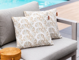 Διακοσμητικό Μαξιλάρι Καρέκλας Fylie Hespéride με αδιάβροχο κάλυμμα και διαστάσεις 40x40x10cm - Grey green / Camel