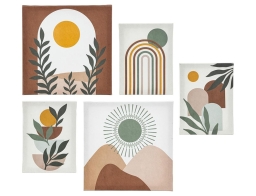 Διακοσμητικoί Πίνακες σε καμβά Cynthia Beige Atmosphera - 5 τεμάχια