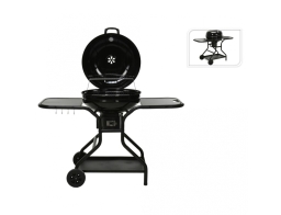 Ψησταριά BBQ κάρβουνου Vaggan (C83000300) Με Καπάκι, θερμόμετρο, 2 πάγκους & 1 βοηθητική επιφάνεια, σχάρα, πόδια στήριξης με 2 τροχούς, από Χρωμιωμένο ανθρακούχο χάλυβα, 130 x 65 x 95 cm