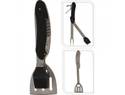 Πολυεργαλείο BBQ 5in1 (C83500990) Με ανοιχτήρι για κονσέρβα και μπουκάλι, σπάτουλα, πινέλο, λαβίδα, Από Ανοξείδωτο ατσάλι, 15 x 2 x 35cm