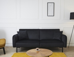 Τριθέσιος Καναπές Κρεβάτι Giulia Ηome Deco Factory με αφαιρούμενα μπράτσα, κοτλέ ύφασμα και διαστάσεις 198x83x90cm