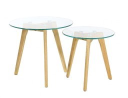 Home Deco Factory Σετ Τραπεζάκια Σαλονιού 50x50x43cm και 40x40x40cm