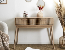 Home Deco Factory Kονσόλα Εισόδου Klaus με 2 συρτάρια και διαστάσεις 100x35x80cm - Απόχρωση Ξύλου