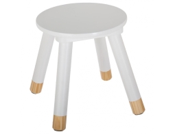 Παιδικό Σκαμπώ Atmosphera for Kids "Douceur" ξύλινο, Με διαστάσεις Φ24 x 26εκ, Λευκή απόχρωση