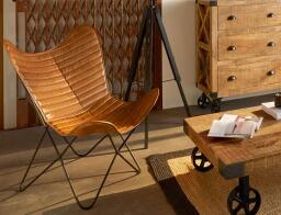 Atmosphera Δέρμα καρέκλας για μεταλλικό σκελετό Dario - Cognac brown - Δεν περιλαμβάνεται ο σκελετός