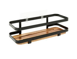 5five Ράφι Μπάνιου με διαστάσεις 25.5x10x8cm - Ξύλο Ακακίας - Μαύρο