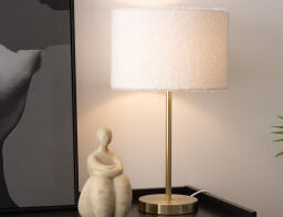 Atmosphera  Επιτραπέζιο φωτιστικό Tina με λαμπτήρα Ε27 και διαστάσεις 28x28x49cm - Gold