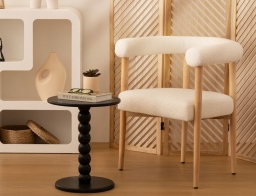 Τραπεζάκι Βοηθητικό Chamlo Atmosphera με διαστάσεις 38x46.5cm - MDF & Ξύλο - Μαύρο