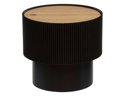 Atmosphera Τραπεζάκι Βοηθητικό Enola με Aποθηκευτικό Χώρο MDF 38.5x35cm Μαύρο