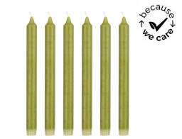 Mica Decorations Σετ Διακοσμητικά Κεριά Κορμός με διάρκεια καύσης 9 ώρες και διαστάσεις 2.2x2.2x25cm - 6 τεμάχια