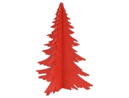 Ξύλινο Διακοσμητικό Δέντρο με διαστάσεις 33x33x43cm - Red