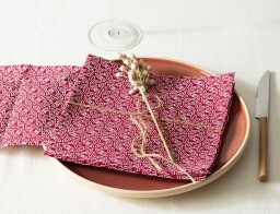 Atmosphera  Σετ Πετσέτες φαγητού Olia με διαστάσεις 40x40cm - Red - 4 τεμάχια