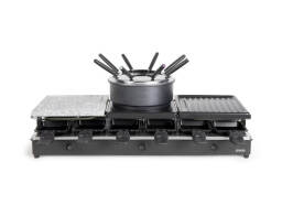 Livoo Γκριλιέρα Raclette και Φοντύ DOC234 για 12 άτομα, με ισχύ 1650W, 3 θερμοστάτες  και 3 επιφάνειες ψησίματος