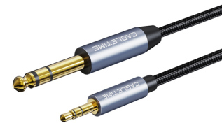 CABLETIME καλώδιο ήχου 3.5mm σε 6.35mm CT-AV321-H11G 2m μαύρο