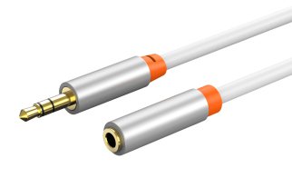 CABLETIME καλώδιο προέκτασης ήχου 3.5mm CT-AV311-P12G gold plated 0.5m λευκό