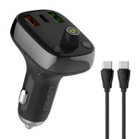 LDNIO FM transmitter & φορτιστής C704Q USB-C/2x USB 36W Bluetooth μαύρο