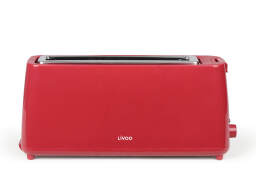 Φρυγανιέρα long slot Livoo DOD168RC με ισχύ 750W, λειτουργία ξεπαγώματος και χωρητικότητα 1 φέτα ψωμιού - Red chili