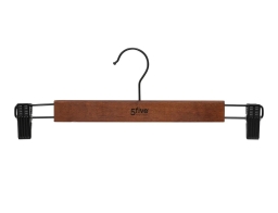 Σετ Ξύλινες Κρεμάστρες ρούχων 5five με κλιπ - 2 τεμάχια - Καφέ