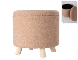 Σκαμπό Home & Styling Collection με αποθηκευτικό χώρο και διαστάσεις 40x37cm - Beige