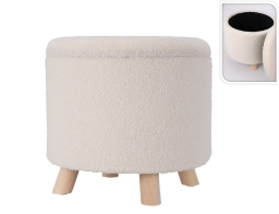 Σκαμπό Home & Styling Collection με αποθηκευτικό χώρο και διαστάσεις 40x37cm - White