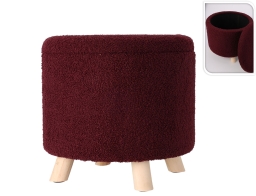 Σκαμπό Home & Styling Collection με αποθηκευτικό χώρο και διαστάσεις 40x37cm - Burgundy