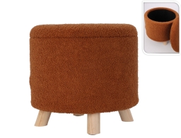 Σκαμπό Home & Styling Collection με αποθηκευτικό χώρο και διαστάσεις 40x37cm - Brown