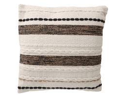 Διακοσμητικό Μαξιλάρι Stripe με ανάγλυφο σχέδιο και διαστάσεις 50x50cm - White/Black/Brown