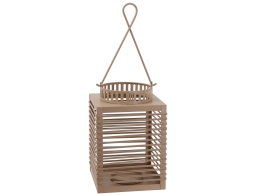 Διακοσμητικό Φανάρι με χερούλι και διαστάσεις 15.5x15.5x24.5cm - Taupe