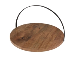 Δίσκος Σερβιρίσματος Home & Styling από Ξύλο Mango, με λαβή και διαστάσεις 28x28x1.8cm