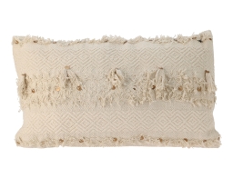 Διακοσμητικό Μαξιλάρι με κρόσσια και διαστάσεις 30x60cm - Ivory