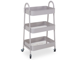 Τρόλεϊ αποθήκευσης και τακτοποίησης κουζίνας Storage Solutions με 3 ράφια, από Μέταλλο, 44x31.5x79.5cm - Sand