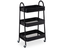 Τρόλεϊ αποθήκευσης και τακτοποίησης κουζίνας Storage Solutions με 3 ράφια, από Μέταλλο, 44x31.5x79.5cm - Black