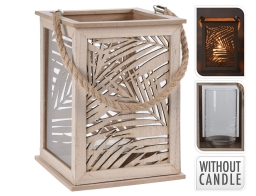 Διακοσμητικό Φανάρι H&S Collection με χερούλι και διαστάσεις 18x18x25.5cm - Απόχρωση Ξύλου