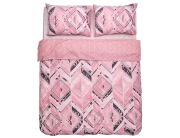 Σετ Διπλή Παπλωματοθήκη, Σεντόνι & 2 Μαξιλαροθήκες Heinner Home από βαμβάκι 132 TC, με διαστάσεις 180x215cm - Ροζ