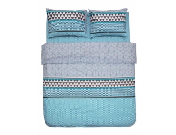 Σετ Διπλή Παπλωματοθήκη, Σεντόνι & 2 Μαξιλαροθήκες Heinner Home από βαμβάκι 132 TC, με διαστάσεις 180x215cm - Πολύχρωμο