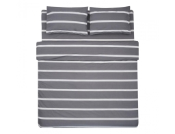 Σετ Διπλή Παπλωματοθήκη, Σεντόνι & 2 Μαξιλαροθήκες Heinner Home από βαμβάκι 132TC, με διαστάσεις 180x215cm - Γκρι