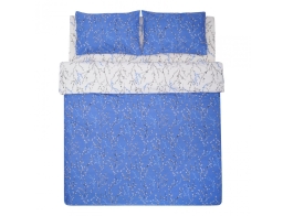 Σετ Διπλή Παπλωματοθήκη, Σεντόνι & 2 Μαξιλαροθήκες Heinner Home από βαμβάκι 132 TC, με διαστάσεις 180x215cm - Μπλε/Λευκό