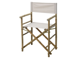 Πτυσσόμενη Καρέκλα Κήπου Σκηνοθέτη από Ξύλο Bamboo με διαστάσεις 41x60x48/90cm - Off White
