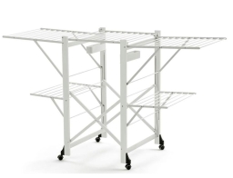 Πτυσσόμενη Απλώστρα Gabbiano ARiT από ξύλο, με συνολική επιφάνεια απλώματος 30m και διαστάσεις 175x67x105cm - White