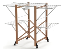 Πτυσσόμενη Απλώστρα Aliante ARiT από ξύλο, με συνολική επιφάνεια απλώματος 25m και διαστάσεις 132x67x105cm - Cherry Wood