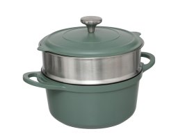 Σετ Ατμομάγειρας & Κατσαρόλα 5five με αντικολλητική επίστρωση και διάμετρο 24cm - Olive Green