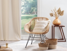 Διακοσμητικό Μαξιλάρι Atlas Douceur d'intérieur με κρόσσια και διαστάσεις 40x40cm - Natural