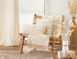 Διακοσμητικό Μαξιλάρι Inca Douceur d'intérieur με ανάγλυφο σχέδιο και διαστάσεις 30x50cm - Natural